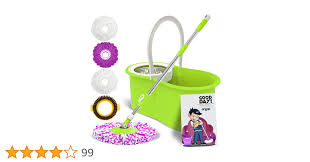 Enya Magic Spin Mop and Bucket Set Floor Mop Home Cleaning with four  Microfiber WetDry mop heads - Colors - BlueBlackPurpleGreen - Green :  Amazon.co.uk: Grocery