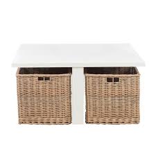Table basse rectangulaire, table basse ronde, table basse avec rangement, table basse métallique, table basse en bois, elle existe dans toutes les matières et shopping_cart panier 0. Table Basse Avec 4 Paniers En Osier Marin Univers Du Salon