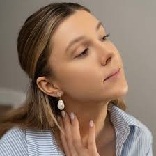 Natural pearl earrings, studs with pearls, hoops with pearls