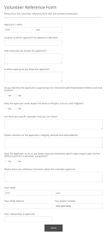 Maybe you would like to learn more about one of these? Volunteer Application Form Template 123 Form Builder