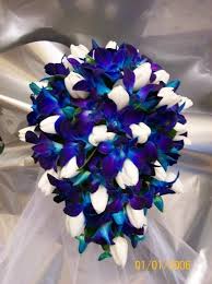 Blue Orchid And White Tulips But Do Smaller And With Less Flowers Wedding Flowers Wedding Bouquets Bridal Bouquet