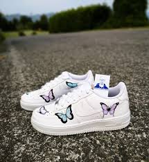 Custom Sneakers Nike Air Force 1 Butterflies The Custom Movement In 2020 Nike Air Shoes Nike Sneakers Nike