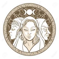 Triple Goddess As Maiden, Mother And Crone, Beautiful Woman, Symbol Of Moon  Phases. Hekate, Mythology, Wicca, Witchcraft. Vector Illustration Royalty  Free Cliparts, Vectors, And Stock Illustration. Image 127740777.