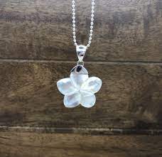 Sterling Silver Mother Of Pearl Flower Pendant Plumeria Etsy Pearl Flower Pendant Sterling Silver Jewelry Silver
