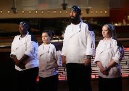 — four chefs have black jackets and just nikki and amber remain in the kitchen. Hell S Kitchen Recap Final 3 Selected Season 14 Episode 14 4 Chefs Compete Celeb Dirty Laundry