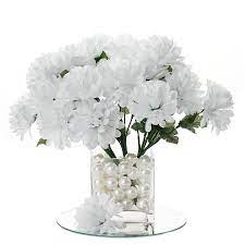 They are vintage chinoiserie orchid pots from an estate that i settled a while ago and the blue and white are perfect for so many colors of flowers! 84 White Chrysanthemum Mums Silk Artificial Flowers