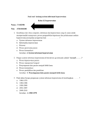 Surat yang berbentuk elektronik dan dikirim dengan jaringan internet disebut a. Tugas Soal Soal Sistem Informasi Keperawatan Kelas L2 Semester 3