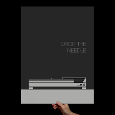 Become a patron of the needle drop today: Drop The Needle Art Print Screenprint Print Typography Office Art Living Room Art Music Poster Music Room Mid Century Modern Art