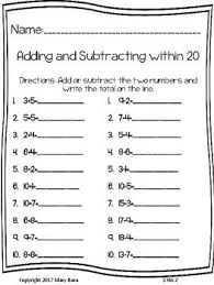 Adding And Subtracting Within 20 Adding And Subtracting Subtraction Subtraction Practice