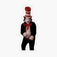 Cat In The Hat With Bat Sticker By Cateryan1313 Redbubble