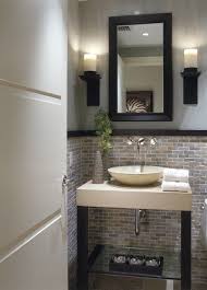 The wedgwood plates and round accent table. 25 Modern Powder Room Design Ideas Half Bathroom Design Modern Powder Room Modern Powder Rooms