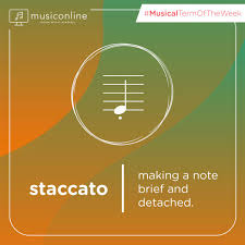 In violin music, detached means that the notes are separated, but not necessarily staccato. Musical Term Of The Week Is Staccato Musiconline Termoftheweek Termoftheday Totd Totw Staccato Sharp T Online Music Lessons Music Lessons Learn Music