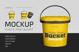 Plastic Paint Bucket Mockup Set On Behance In 2020 Paint Buckets Design Mockup Free Bucket