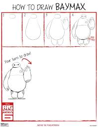 How To Draw Baymax Free Printable Big Hero 6 Big Hero Hero 6