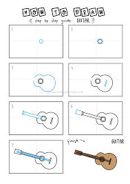 If you have a guitar neck you intend to use with the body, by all means, use its measurements as your. Learn How To Draw A Guitar Easy Step By Step Guide Rainbow Printables