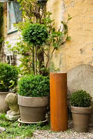 Saule Mit Glasaufsatz Rost Feuersaule Garten Glas