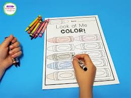 The range of cartoon characters he will get to color will keep him occupied for hours on end. Free Color Words Printables The Kindergarten Connection