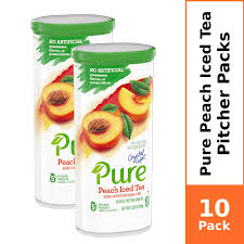 10 Pitcher Packs Crystal Light Pure Peach Ice Tea Naturally Sweetened Caffeine Free Powdered Drink Mix Walmart Com Walmart Com