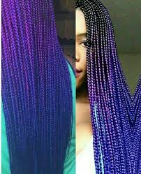 Black And Purple Knotless Braids Purple Braid Hair Styles Purple Braids Braided Hairstyles