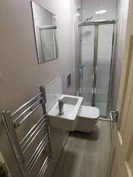 Dont worry if you only had small space on your house or apartments, there is many design you can chose to remodelling bathroom such a moder. Adding A Long Narrow Ensuite In Leeds Uk Bathroom Guru Small Bathroom Layout Small Bathroom Plans Small Shower Room
