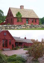 The best wrap around porch house floor plans. It S Not A Barn But It Reminds Me Of Home 2800 Sq Ft 18th Century Cape With Telescoping Roo Cape Cod House Exterior New England Homes New England Farmhouse