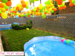 Stretchy large pool balloons for cover. My Daughter S 4th Birthday With A Pool Party Theme Pool Party Supplies Pool Party Kids Pool Party Themes