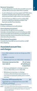 Credit card foreign transaction fee chart. Anz Personal Banking Account Fees And Charges Pdf Free Download