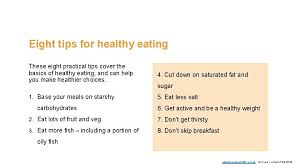 At first glance, this can make your snack options seem rather limited — after all, many premade snacks are brimming wit. 8 Tips For Healthy Eating Www Foodafactoflife Org