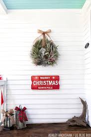 See more ideas about christmas porch, country christmas, christmas. Farmhouse Porch Christmas Decor Ideas Ashley Hackshaw Lil Blue Boo