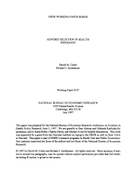 PDF) Adverse Selection in Health Insurance