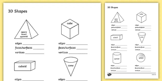 We have a wide selection of worksheets on 2d shapes, including symmetry worksheets, naming 2d shapes, shape riddles and puzzles, and sheets about the properties of 2d shapes. Properties Of 3d Shapes Worksheet Math Resource Twinkl Grade 3