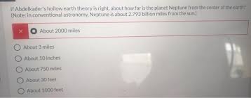 It can also be expressed as: Solved If Abdelkader S Hollow Earth Theory Is Right Abou Chegg Com