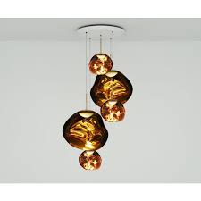Tom Dixon Official Grosses Rundes Pendelleuchtensystem Melt Gold Led