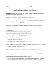 Absorption spectrum, binary star, blue shift, cepheid variable, emission spectrum, giant star, nebula, redshift, spectrum, star prior knowledge questions (do these before using the gizmo.) 1. Student Exploration Star Spectra Answer Key Docx Student Exploration Star Spectra Answer Key Download Student Exploration Star Spectra Vocabulary Course Hero