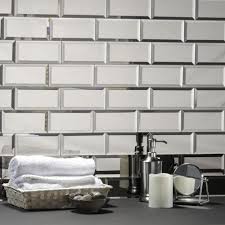 Abolos Reflections Silver Beveled Subway 3 In X 6 In Glossy Glass Mirror Wall Tile 1 Sq Ft Hmdref0306 Si The Home Depot Mirror Wall Tiles Mirrored Subway Tile Glass Subway Tile