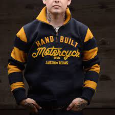 Handbuilt Show Dehen Motorcycle Sweater Revival Cyles Www Rumbleon Com Rumbleon Ready2rumble Ruletheride Lapel Top Retro Motorcycle Big Men Fashion