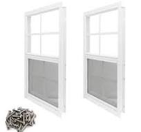 Amazon.com: NeatiEase Paquete de 2 ventanas para cobertizo, ventana de  montaje empotrado de 12 x 18 pulgadas con vidrio templado y pantalla de  fibra ...