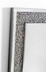 Comprar piedras y accesorios para uñas. Espejo Grande Color Plata Con Marco Decorado Con Cristalitos