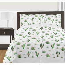 Comforter (66 x 90) and 1 standard not happy with a purchase? Sweet Jojo Designs Pink And Green Boho Watercolor Cactus Floral Collection Girl 3 Piece Full Queen Size Comforter Set Overstock 20676800