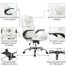 Yamasoro Ergonomic Executive Office Chair Highback Pu Leather Computer Desk Chair With Flipup Arms Swivel Big And Ta Office Chair Executive Office Chairs Chair