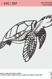 Sea Turtle Svg Dxf And Png For Silhouette And Cricut Poofy Cheeks