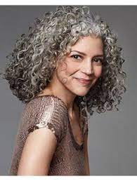 Synthetic Hair Curly Wig With Bangs For Older Women Cheap Grey Wigs Curly Hair Styles Naturally Medium Hair Styles Gorgeous Gray Hair