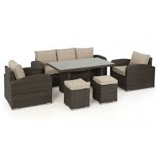 The Maze Rattan La Casual Sofa Dining Set Is A Wonderful Addition To Any Garden Pull The Table Rattan Furniture Set Terrace Furniture Patio Furniture Pillows
