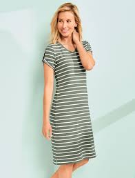 Master The Season S Transitional Weather With Easy Comfortable Pieces Such As A Casual Knit Dress Talbots Fall 2018 Casual Knit Dress Dresses Striped Dress