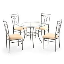 Tsr Metal Dining Table Set Dining Table With 4 Chairs Round Dining Table Set For 4 For Small Sp Metal Dining Set Round Dining Table Sets Round Dining Room Sets