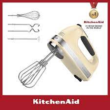 Check spelling or type a new query. Kitchenaid 9 Speed Hand Mixer 5khm9212bac Almond Cream Turbo Beaters Wire Whisk Dough Hook Mixing Rod Pengadun Tangan Shopee Malaysia