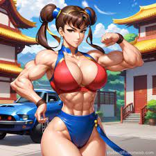 Muscular Giant Chun-Li with Large Breasts and a Car | Stable Diffusion  Online