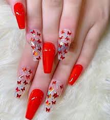 24pcs luxury fake nails designer long red matte light french jewelry press on nails natural stiletto ab stones decoration tips. 50 Colorful Acrylic Coffin Nails Of 2020 S Spring Latest Fashion Trends For Girls Red Stiletto Nails Red Acrylic Nails Classy Nail Designs