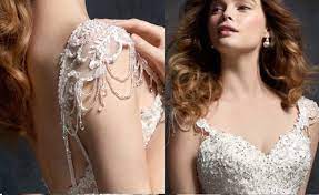 Detachable Sleeves Cap Sleeves Beaded And Appliqued Lace On Tulle With Beads Draping Off The Shoulders Wedding Dress Outfit Bridal Cap Empire Wedding Dress