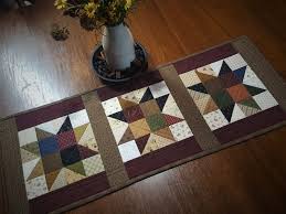 Quilted Table Runner Scrappy Table Runner Primitive Table Runner Quilted Star Table Runner Han Fabric Table Runner Primitive Tables Quilted Table Runner